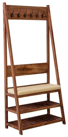 Vešiak Rami s 6 háčikmi 80x175x40 indický masív palisander Svetlomedová