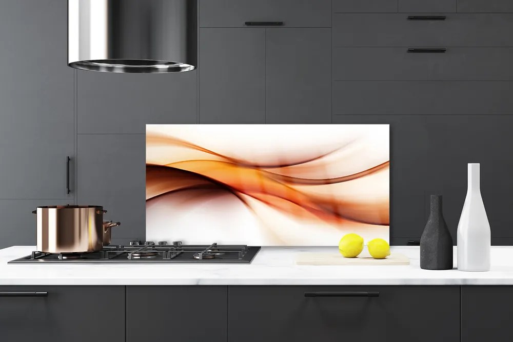 Sklenený obklad Do kuchyne Abstrakcie umenie vlny 140x70 cm