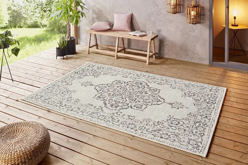 NORTHRUGS - Hanse Home koberce Kusový koberec Beach 103855 Cream / Grey / Anthracite – na von aj na doma - 120x170 cm