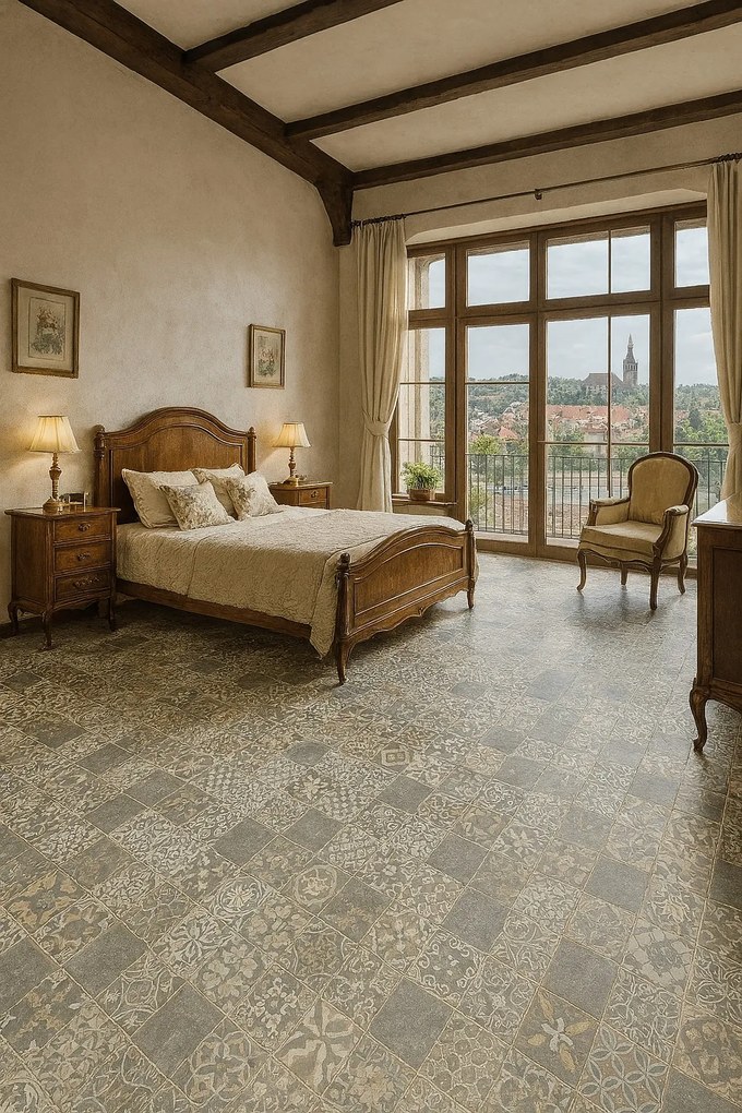 PVC podlaha - lino Livitex Retro 2792, na mieru, šíře 3m,4m, šedá, filc, chodba / predsieň, Beaulieu International Group