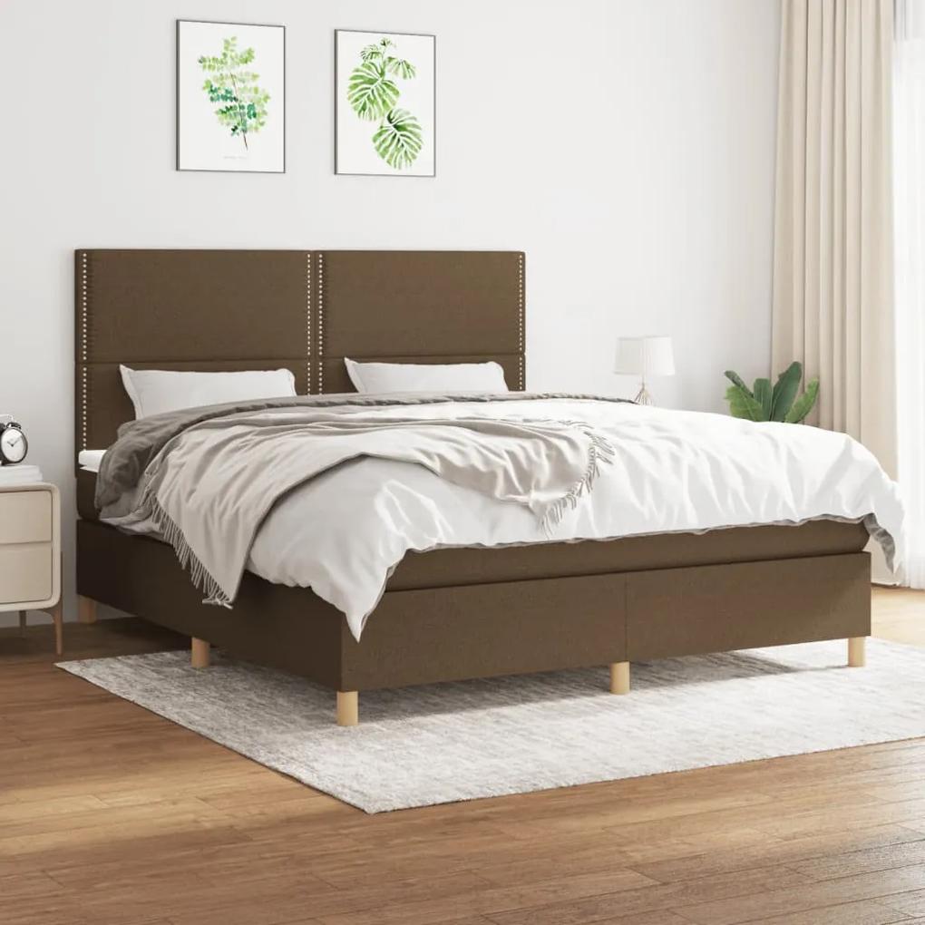 Boxspring posteľ s matracom tmavohnedá 180x200 cm látka 3142276