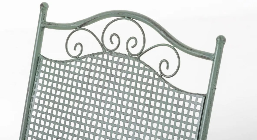 Kovová skladacia stolička Kiran - Zelená antik