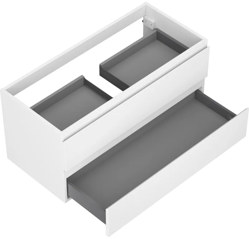 Mexen Orio, kúpeľňová skrinka 100 cm, 2 zásuvky, biela matná, 91A10-10047-2-BFF01