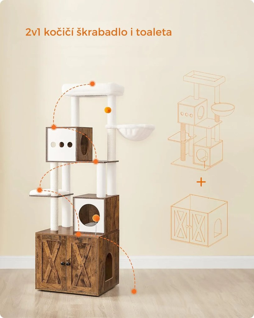 Mačacie škrabadlo LENO hnedé