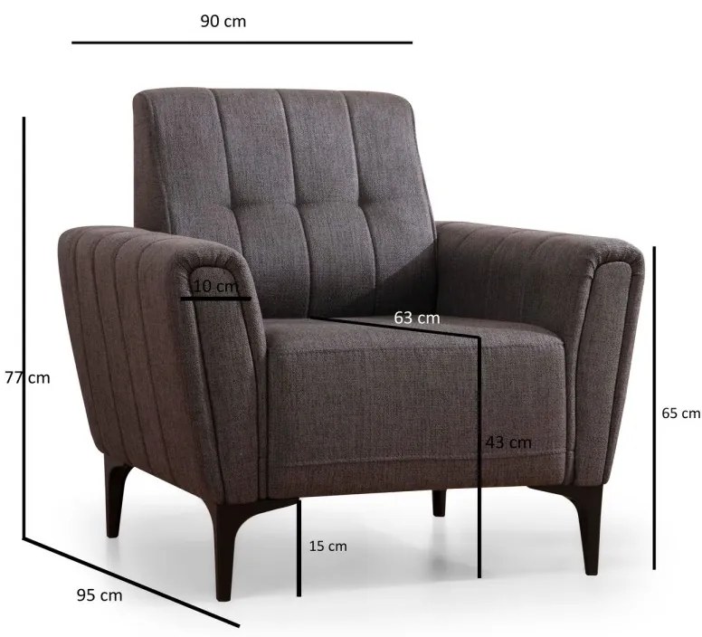 Křeslo Hamlet tmavě šedé