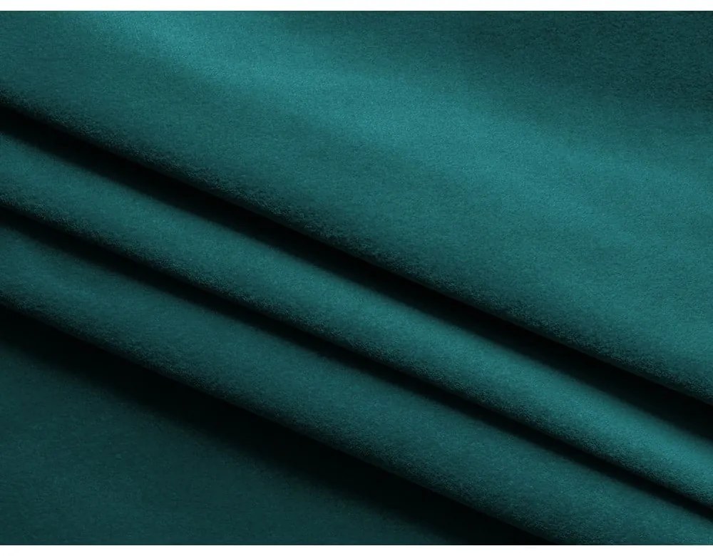 Tyrkysovomodrá zamatová rohová pohovka Ekahi – Makamii