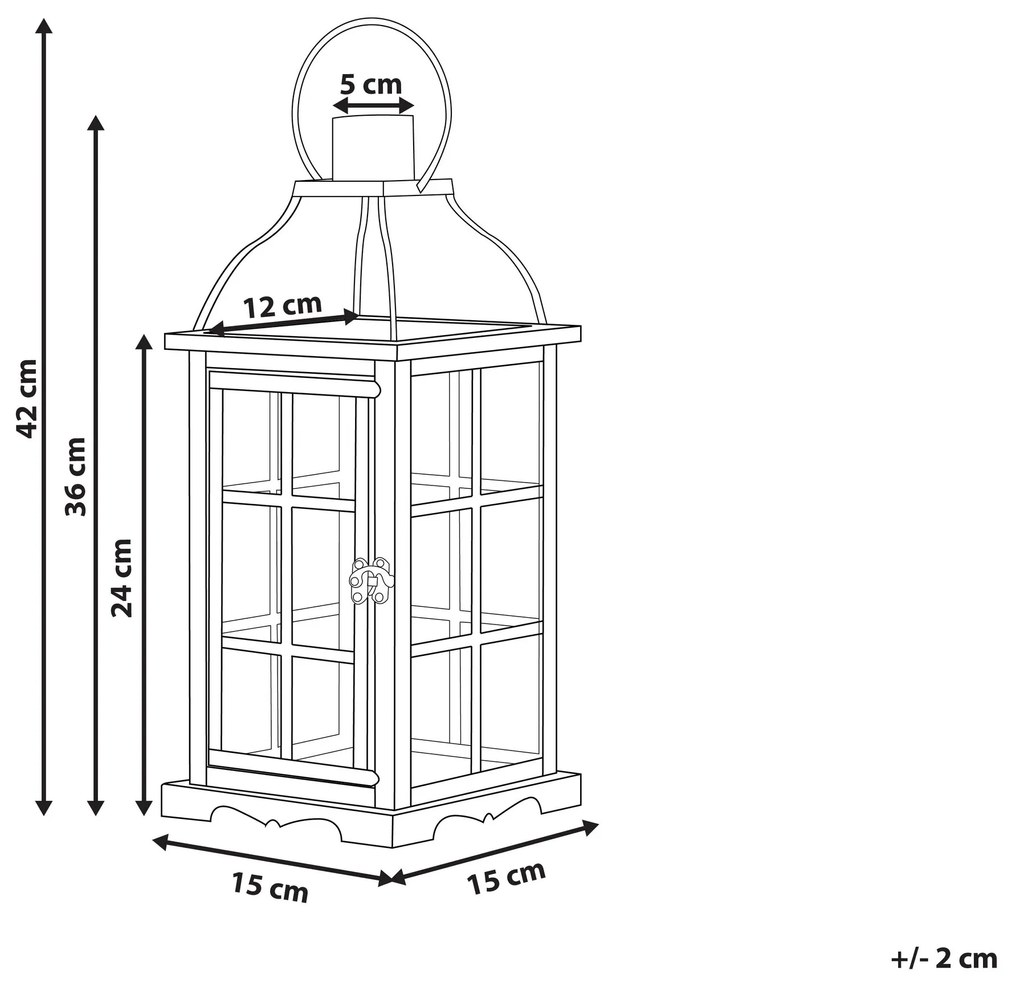 Kovový lampáš 42 cm čierny CLARA Beliani