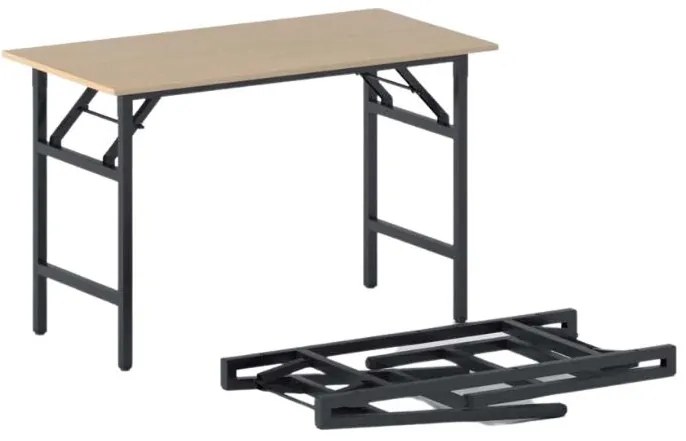 Konferenčný stôl FAST READY s čiernou podnožou 1200 x 600 x 750 mm, buk