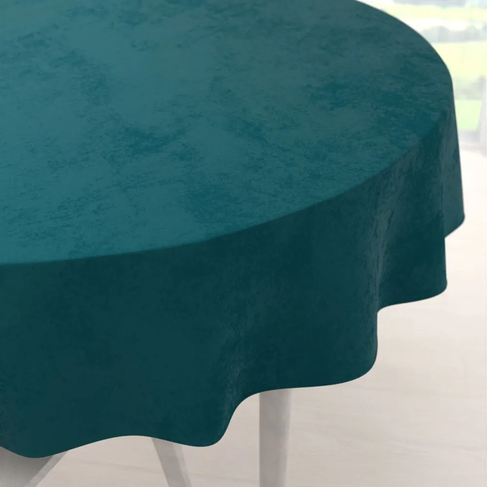 Biante Zamatový okrúhly obrus Velvet Premium SVP-025 Petrolejový Ø 140 cm