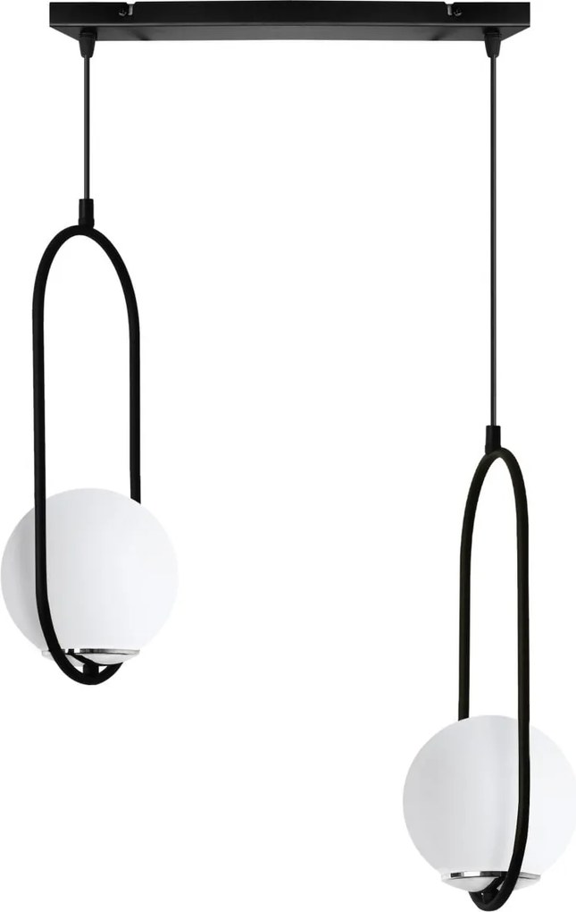 Závesné svietidlo Florence, 2x biele sklenené tienidlo, b/ch, UI