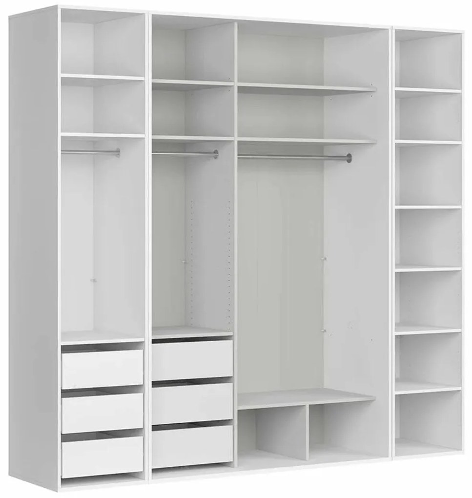 Šatníková skriňa BRW Flex 115 (biela + sivá) (so zrkadlom). Akcia -31%. Vlastná spoľahlivá doprava až k Vám domov. 1098230