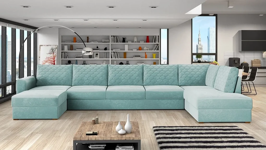 Rohová sedačka Astana Large Premium, Dostupné poťahy: Otusso 02 + Otusso 02 + Sorriso 05, Strana: Pravá - U