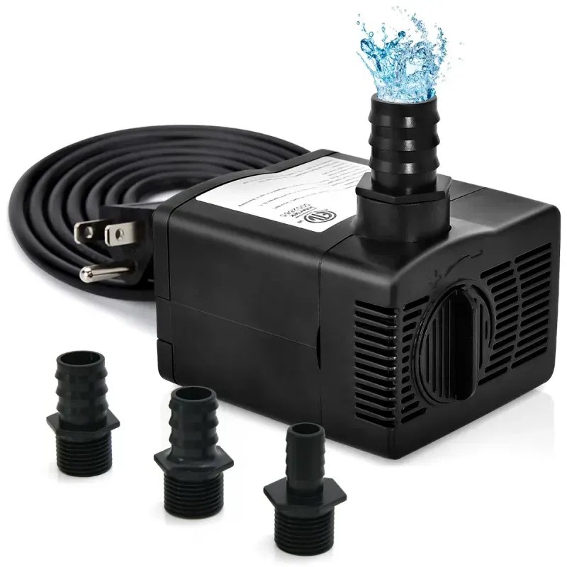 22 W mini akváriové čerpadlo s 2,2 m vysokým zdvihom a 1,83 m sieťovým káblom a 3 tryskami Vodné čerpadlo 900 l/h