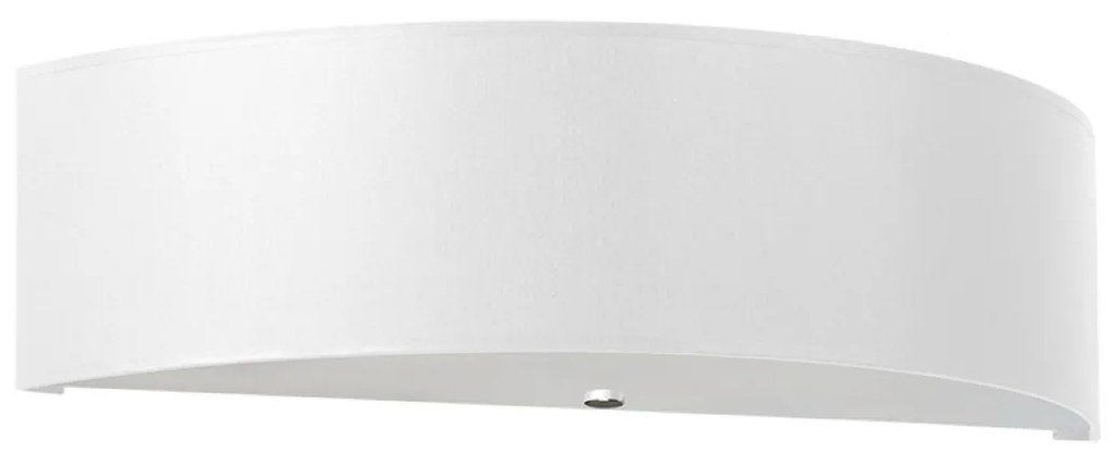 Nástenné svietidlo Skala, 1x biele textilné tienidlo, (biele sklo), (45 cm)