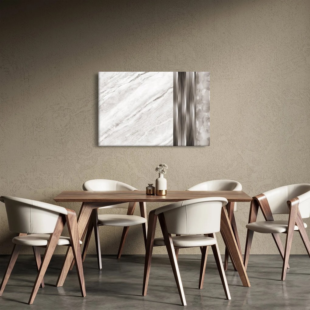 Obraz - Mramor so striebornými linkami (90x60 cm)