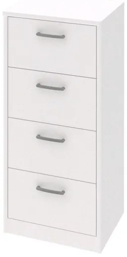 Úzká komoda Mega 139, biela