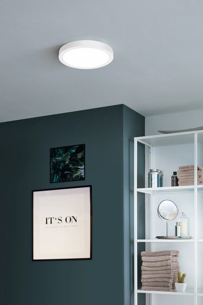 EGLO LED stropné chytré svietidlo FUEVA-Z, 19,5 W, teplá biela-studená biela, 28,5 cm, okrúhle, biele