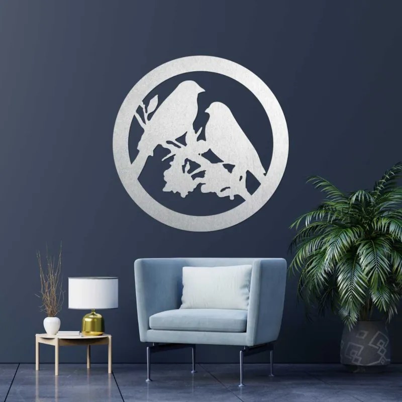 Drevený obraz na stenu vtáky na konári | SENTOP PR0517