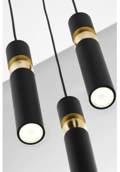 Jupiter 2013 - Luster na lanku ALAS 3xGU10/10W/230V čierna/zlatá