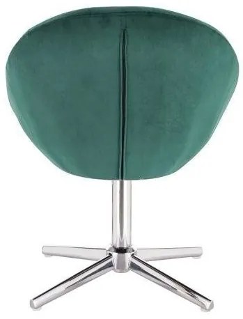 LuxuryForm DESIGN Kreslo VERA VELUR na striebornom kríži - zelené