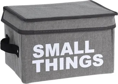 Home collection Úložný box s víkem - šedá - Small things 16x24x16 cm