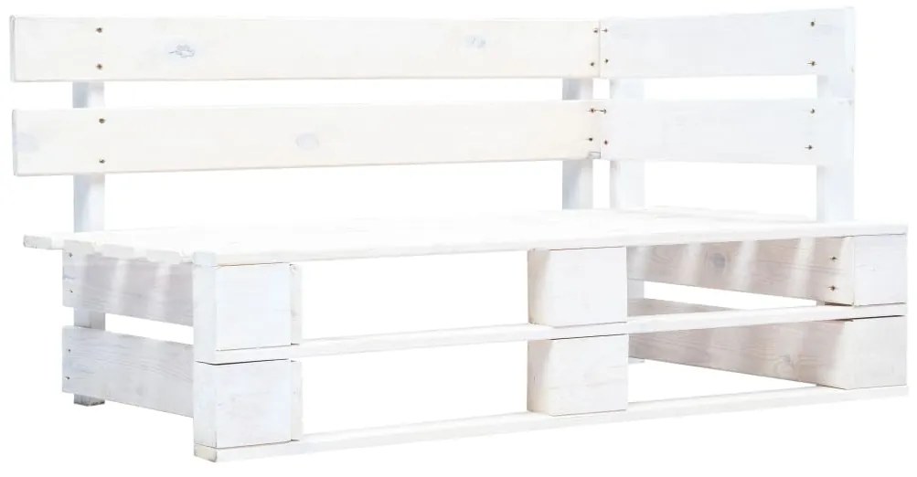 vidaXL Záhradná paletová rohová lavička FSC drevo biela