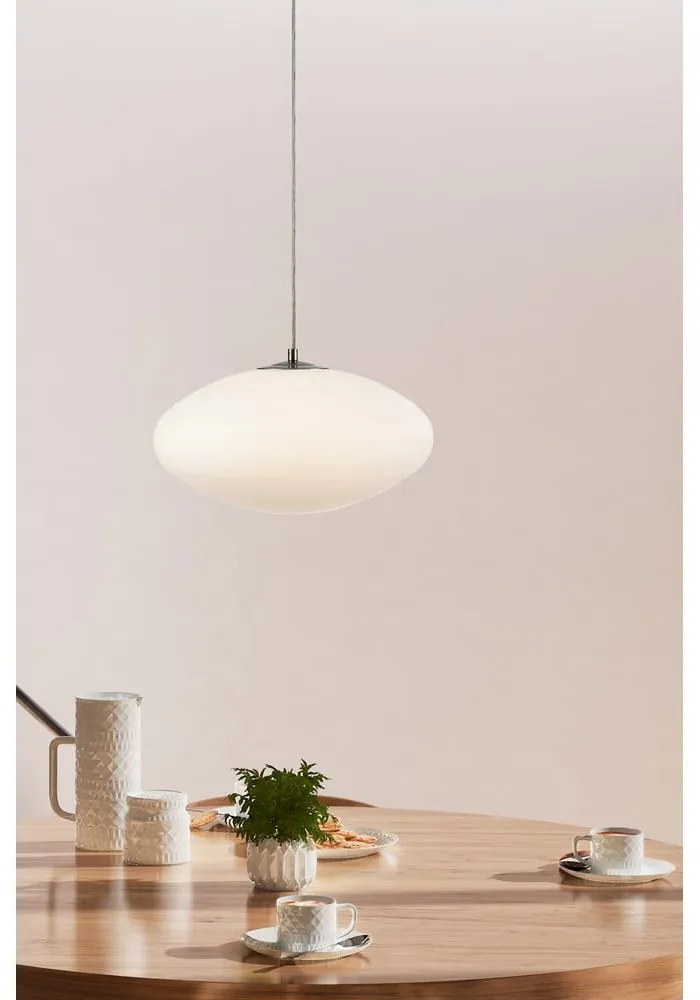 Biele závesné svietidlo so skleneným tienidlom ø 38 cm Locus - Markslöjd