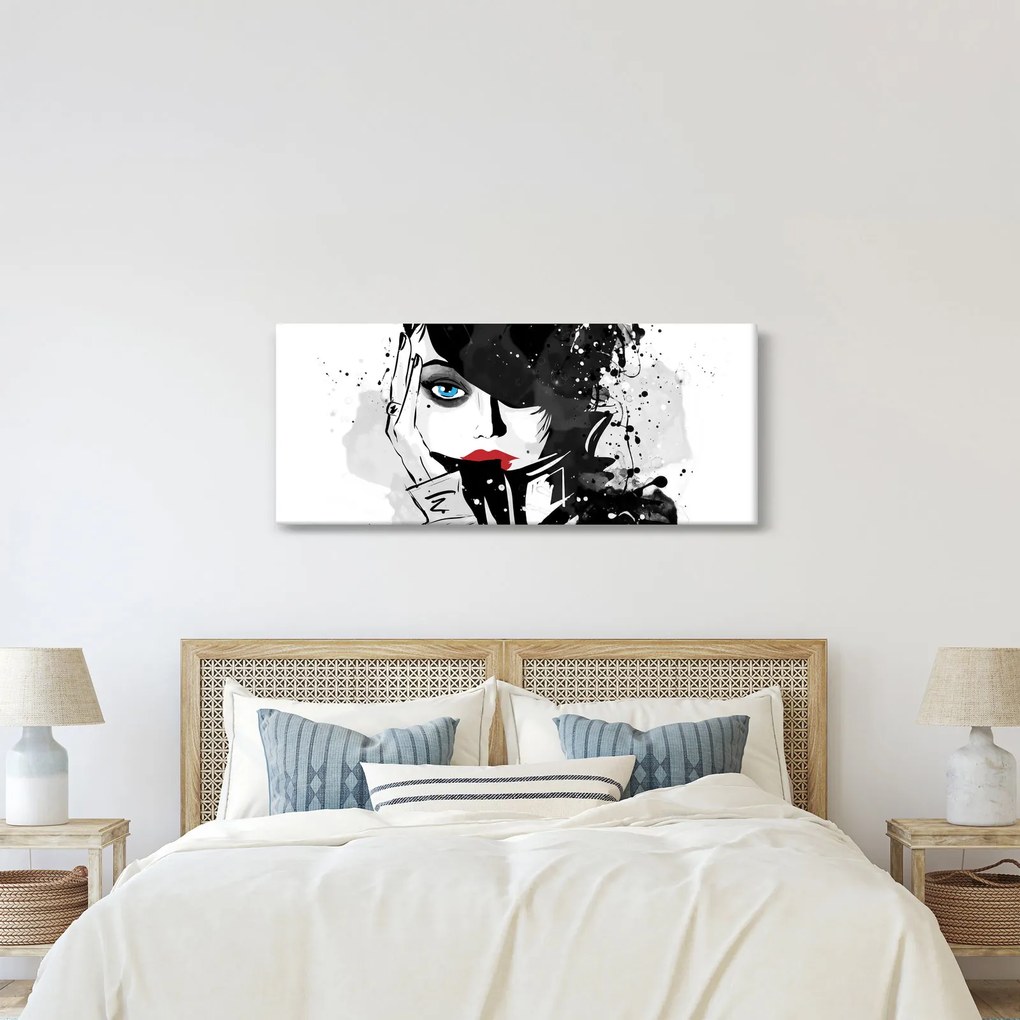 Obraz - Tajomná žena (120x50 cm)
