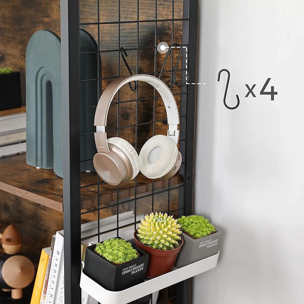 Knižnica TAYLOR 5 políc 155x74 cm, rustikálne hnedá