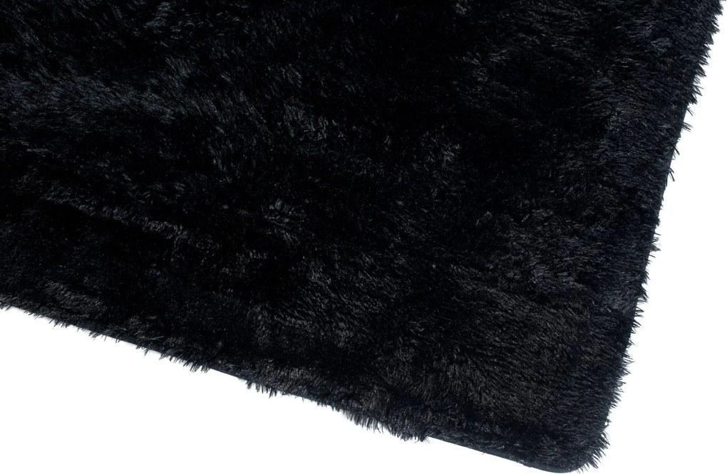 TA Koberec BLACK BLACK SILK Čierny Obdĺžnikový Rozmer: 80x150 cm