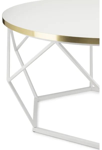 Konferenčný stolík DIAMOND 40x70 cm zlatá/biela