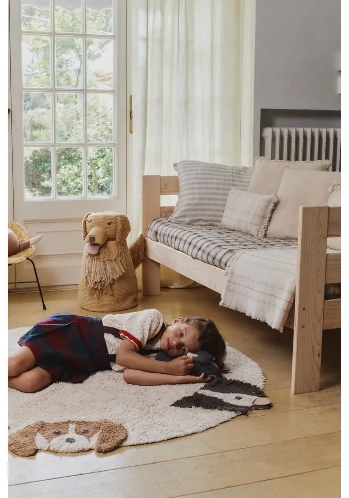 Béžový látkový detský kôš na hračky 40x30x55 cm Luna – Lorena Canals