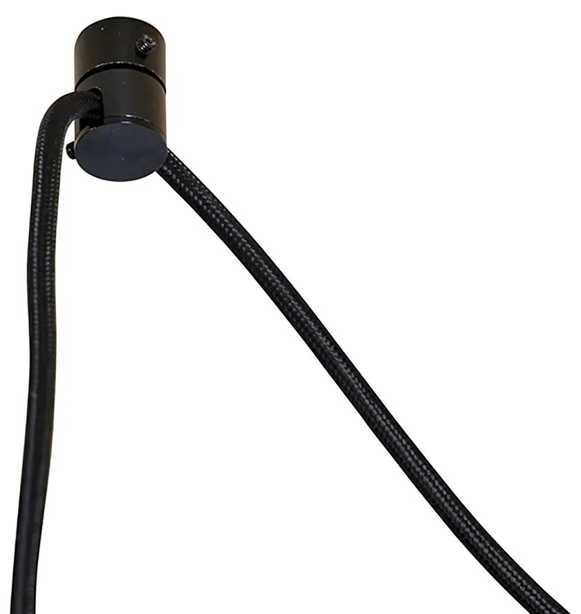 Priemyselné závesné svietidlo čierne 3-svetlo - Cava