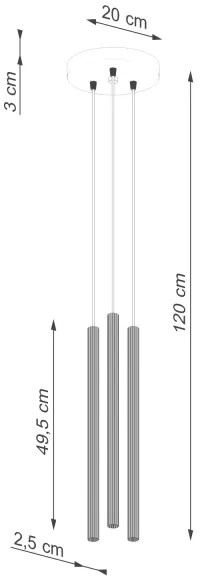 Sollux SL.1342 - Luster na lanku ARCHE 3xG9/8W/230V zlatá