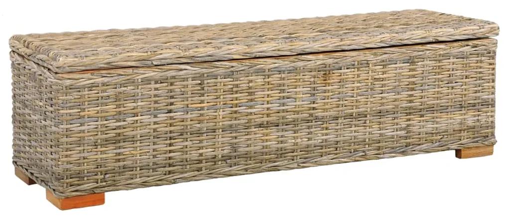 vidaXL Úložný box 120 cm kubu ratan a masívne mangovníkové drevo