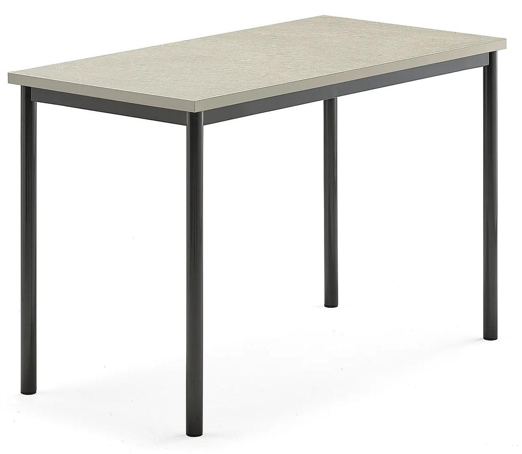 Stôl SONITUS, 1200x700x760 mm, linoleum - svetlošedá, antracit
