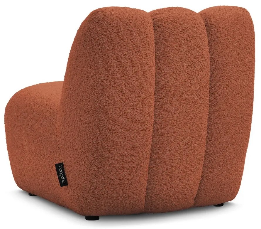 Kreslo z textílie buklé v tehlovej farbe Janissaire – Bobochic Paris