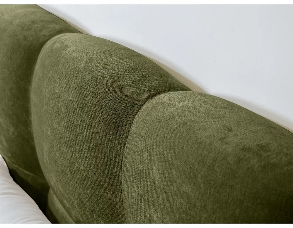 Zelená čalúnená dvojlôžková posteľ s roštom 160x200 cm Kumo – Bobochic Paris