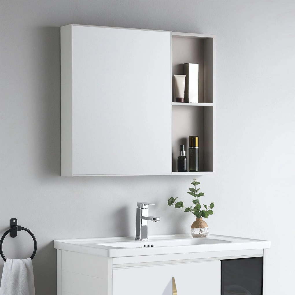 Rea Paris, súprava kúpeľňového nábytku s umývadlom 60cm, biela, REA-M0001