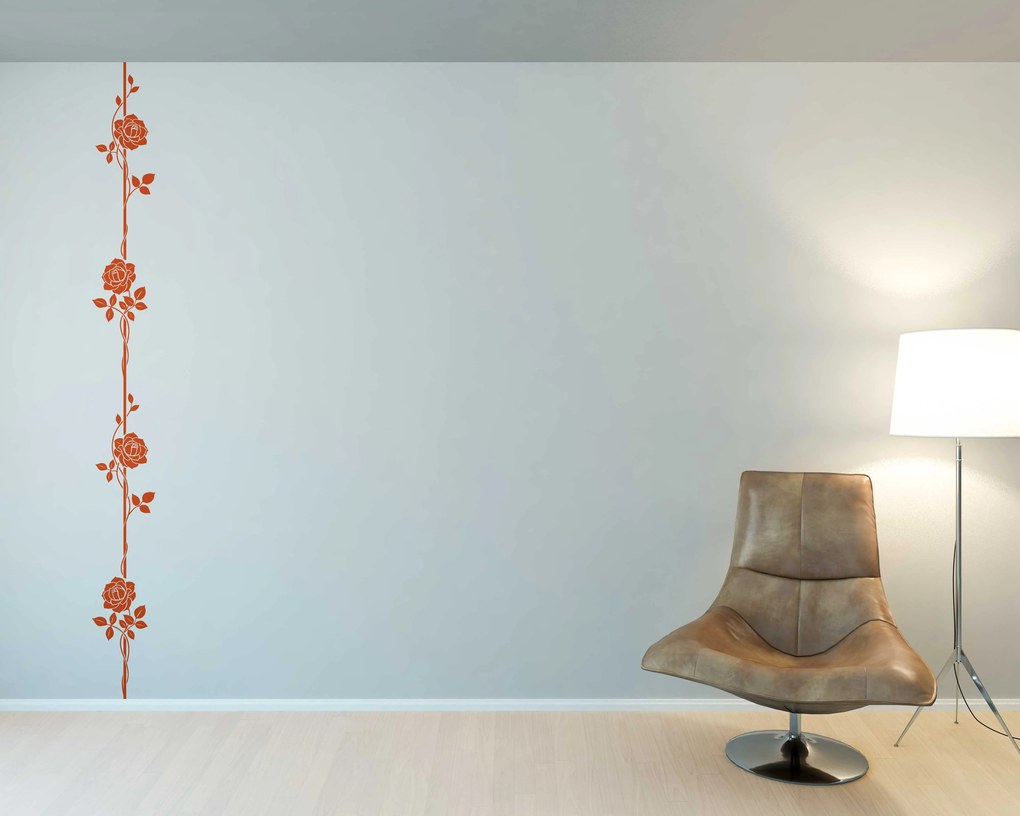 GLIX Popínavá ruža - samolepka na stenu Oranžová 40 x 100 cm