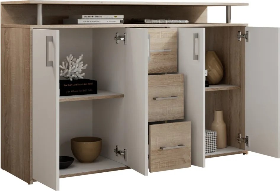 Komoda Drift, dub sonoma/biela