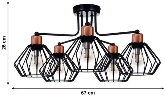 Prisadený luster PORTO 5xE27/40W/230V