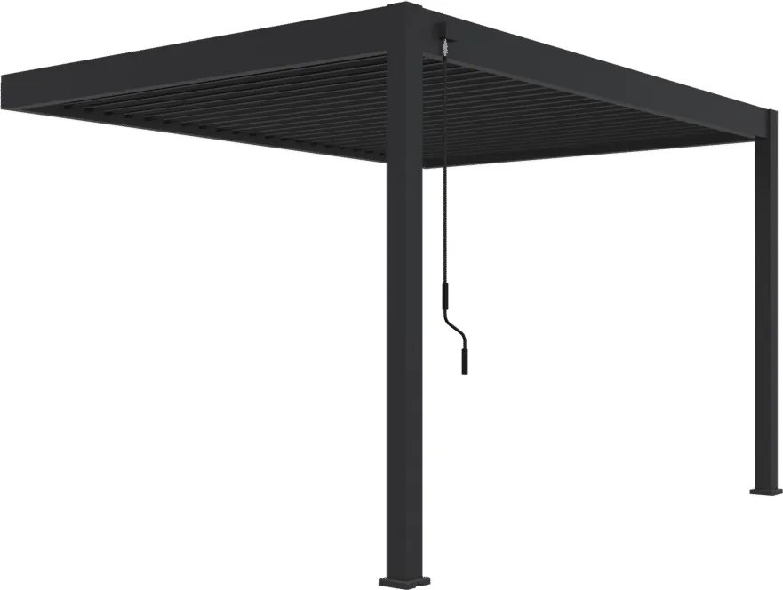 Bioklimatická pergola INTRO PLUS 4X3m, hliník, do steny