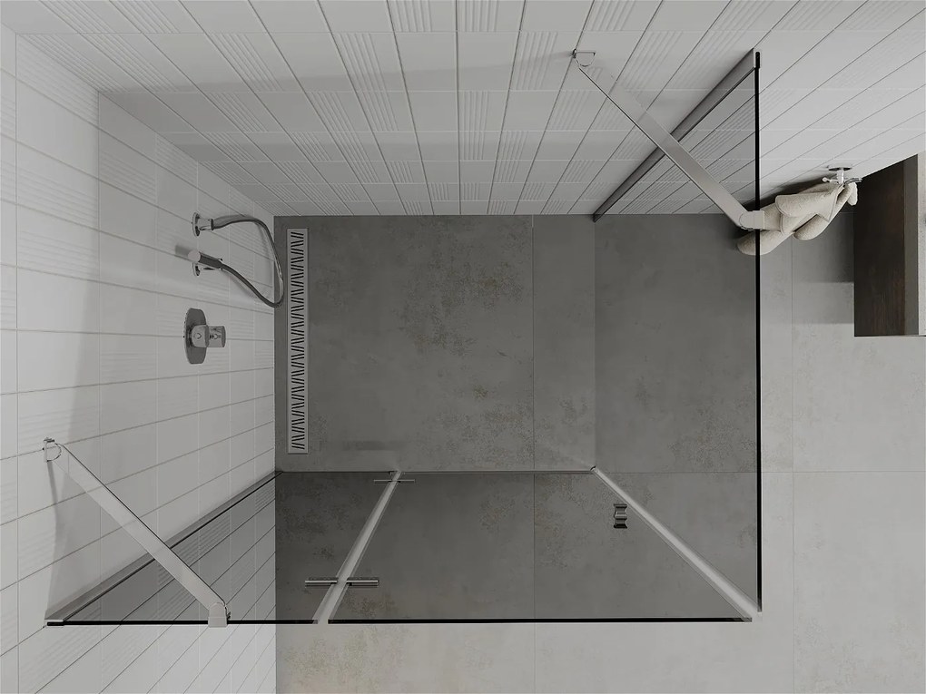 Mexen ROMA sprchovací kút 100x90cm, 6mm sklo, chrómový profil-šedé sklo, 854-100-090-01-40