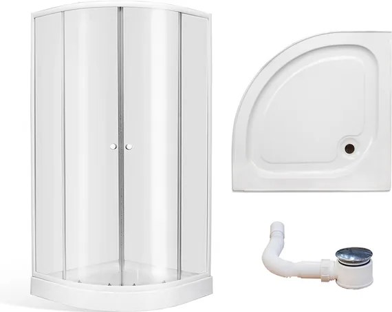 Roltechnik Outlet Štvrťkruhový sprchový kút AVILES + vanička ROTH-Variant: rozmery: 80x80 cm - (AVILES/80x80 - 4000660), ROTH-Profily: profily: biela…