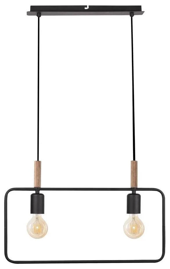 Luster na lanku FRAME 2xE27/60W/230V čierna