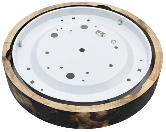 Stropné svietidlo OAK SMOKY SLIM 1xE27/15W/230V pr. 27 cm dub/tmavohnedá