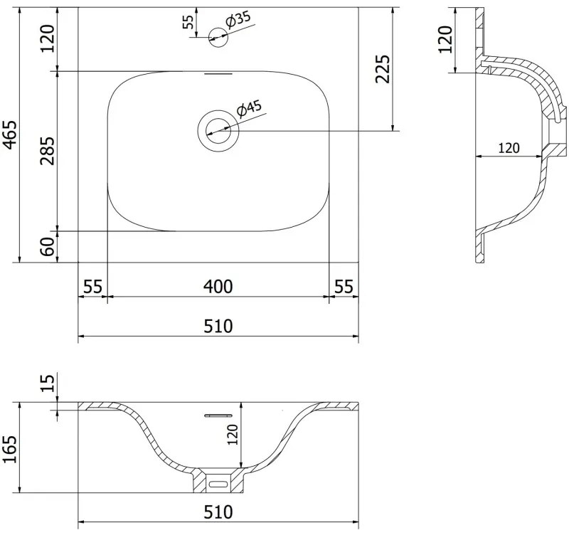 Mexen Orio, kúpeľňová skrinka 50 cm s umývadlom Vela, 1 zásuvka, grafitová matná/biela matná, 91A10-05023-1-BF66-W23M01