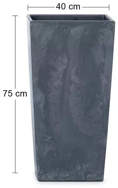 Vysoký plastový kvetináč DURS400E 40 cm - antracit