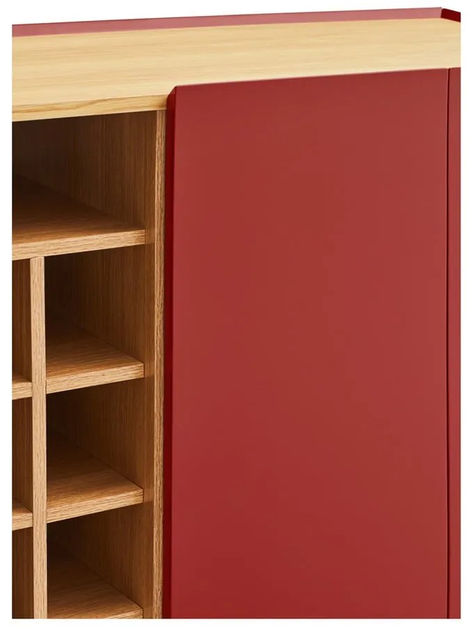 Červená vysoká komoda v dekore duba 95x120 cm Arista – Teulat